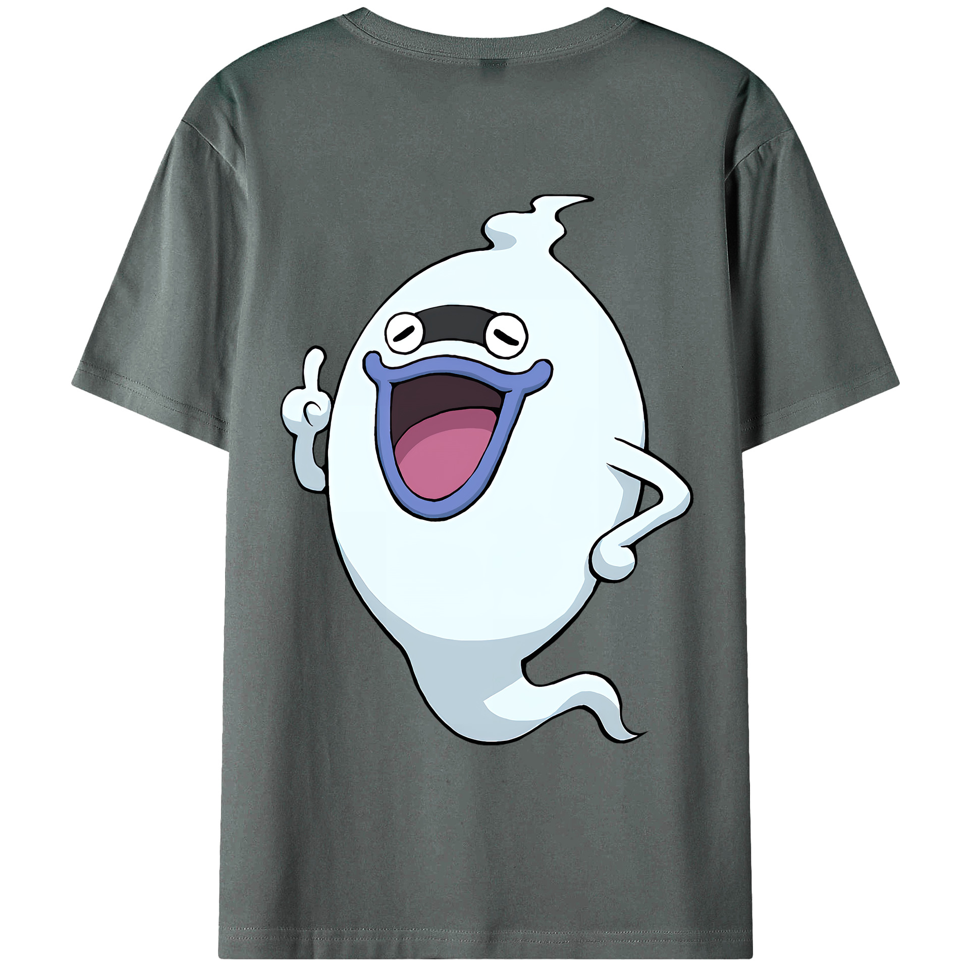 （画像用） 妖怪ウォッチ Yo-kai Watch 綿100％ メンズ半袖Tシャツ（バックプリント） 通気性